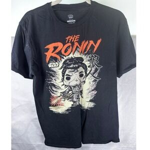 Funko Pop Star Wars Visions The Ronin Graphic T-Shirt Black Tee Size Large